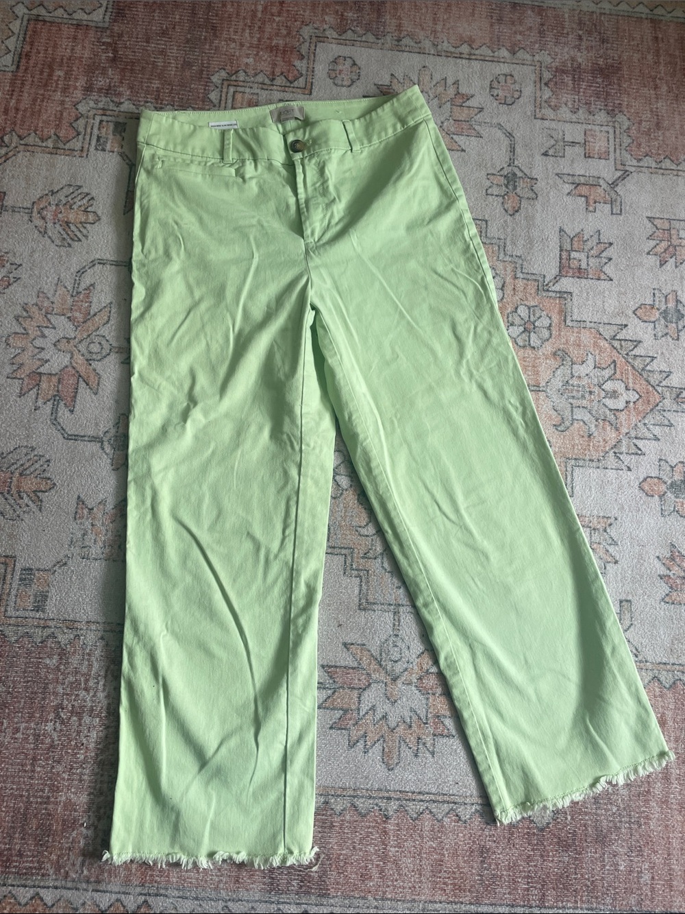 LOFT Wide Leg Pants in Light Green